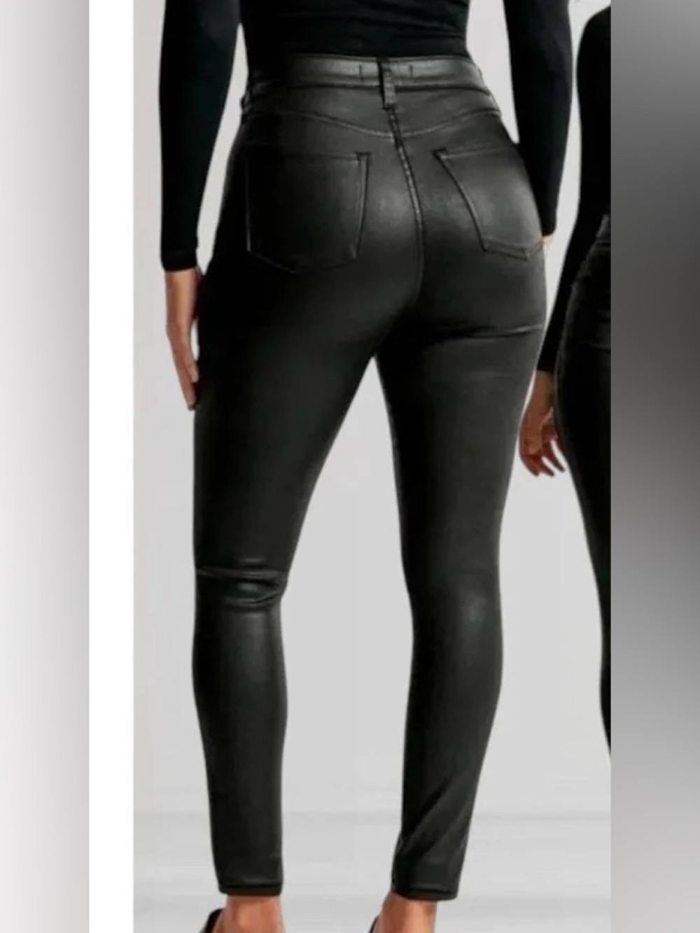 Abercrombie & Fitch Black Vegan Leather High-Rise Skinny Pants